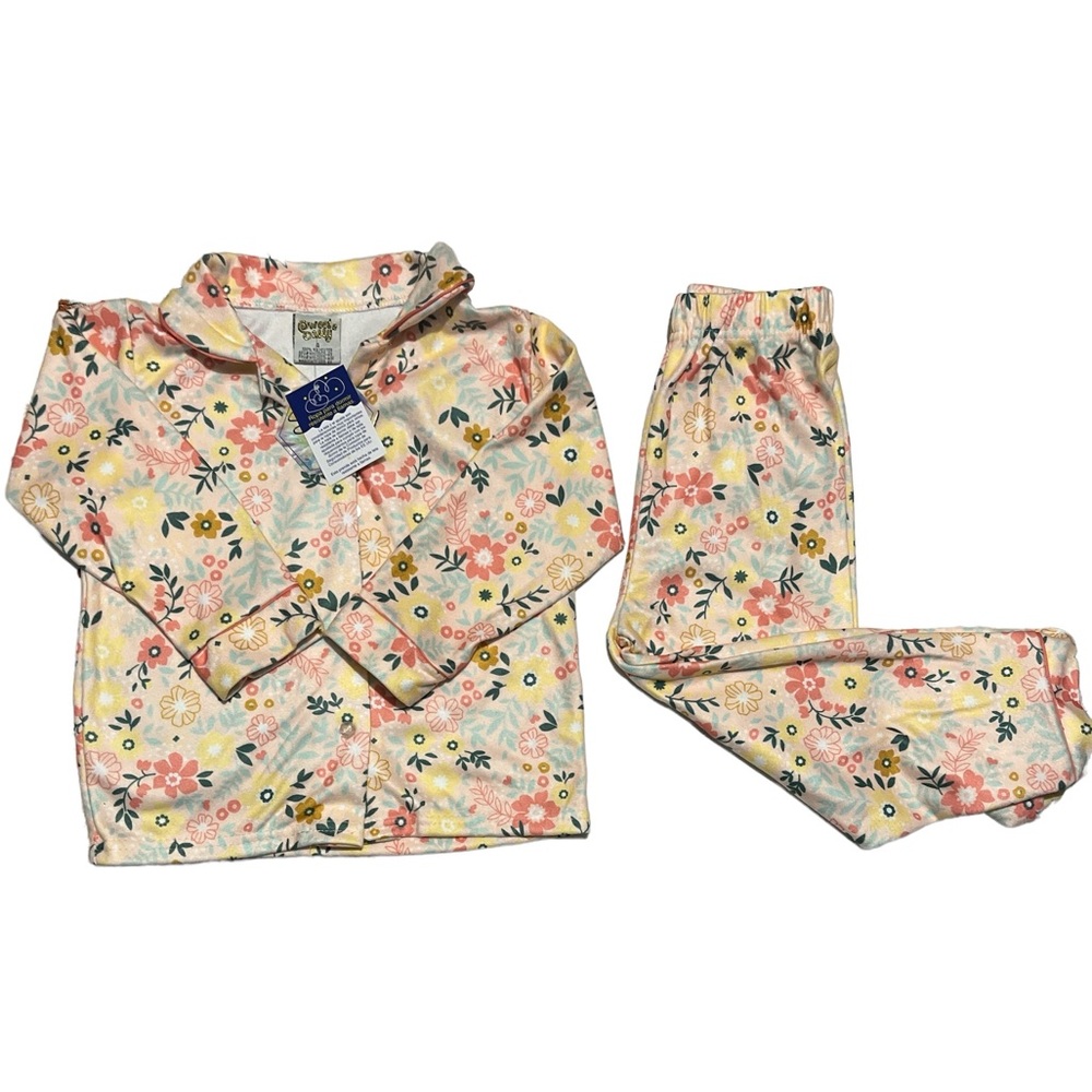 Sweet & Sassy Girls Flower/ 2 Piece set Pijama /Size 4